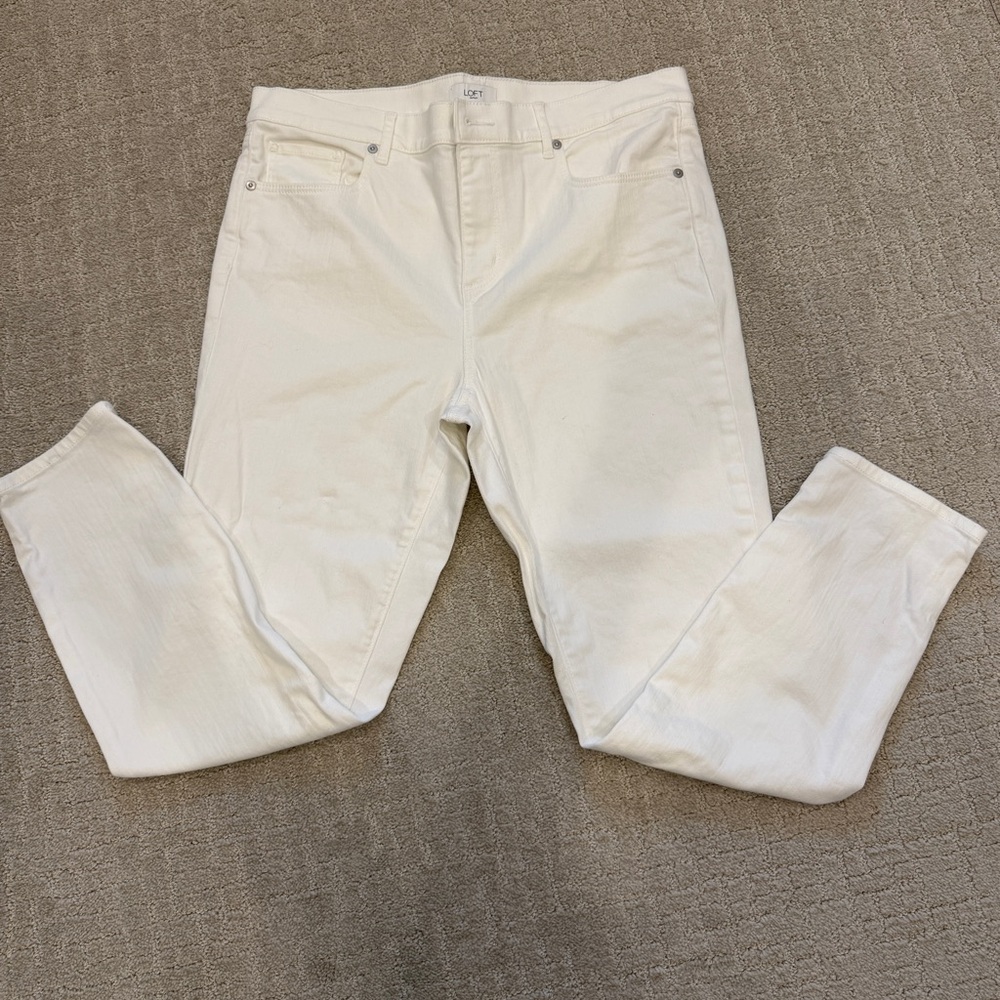LOFT White Straight-Leg ankle jeans